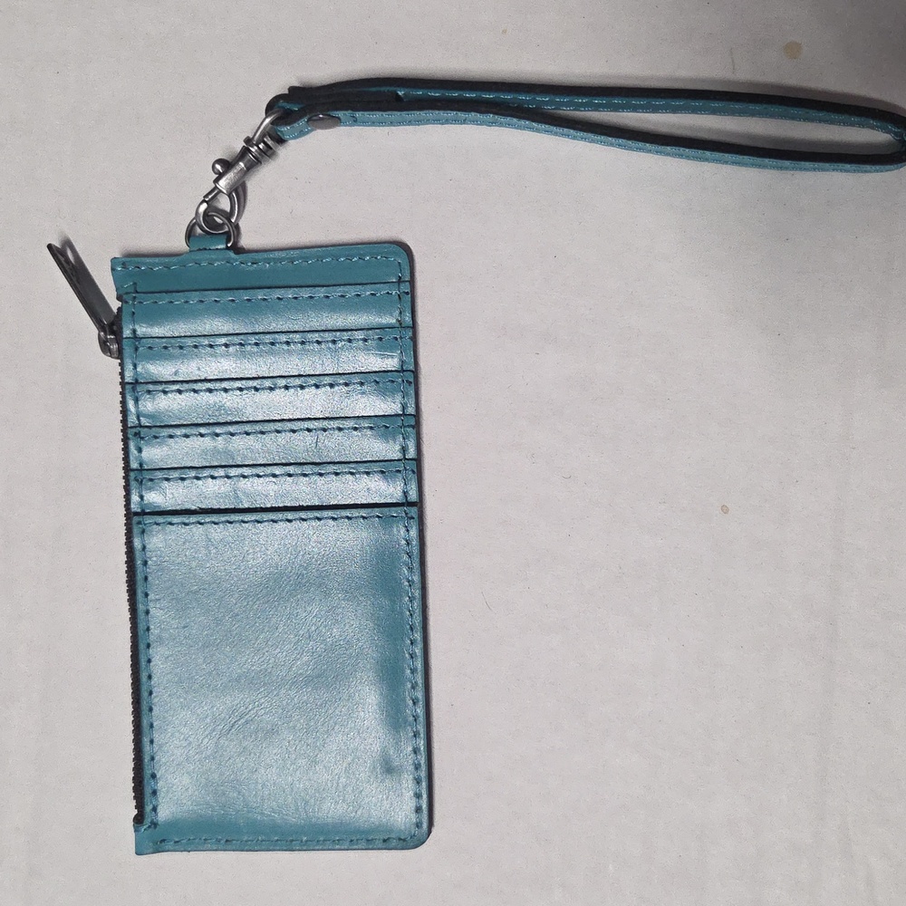 Patricia Nash 100% Blue Teal Leather Small RFID Card/Coin Wristlet ~ NWOT - Picture 10 of 10